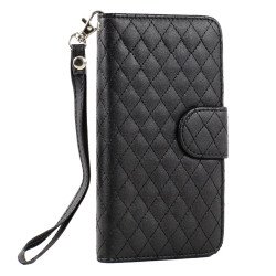 Samsung Galaxy Note 4 Quilted Flip Leather Wallet Case w Stand and Strap (Black) Samsung Galaxy Note 4 Quilted Flip Leather Wallet Case w Stand and Strap (Black)